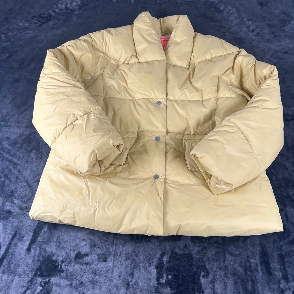 J.Crew Signature Puffer Jacket Womens Size M Yellow PrimaLoft Re-Imagined
